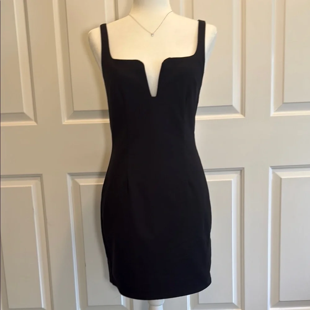 Elegant by the way. Black Square Neck Mini Dress Size M - Picture 2 of 7